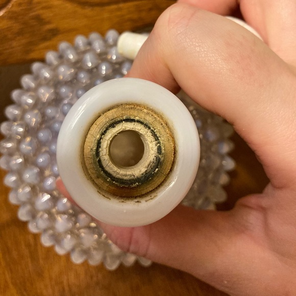 Fenton Opalescent Moonstone Hobnail Glass Perfume Bottle - Vintage, Eclectic - Picture 9 of 14